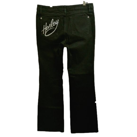 Harley-Davidson Denim - HARLEY DAVIDSON BLACK DENIM BOOTCUT JEANS EMBELLISHED WITH RHINESTONES ▪️EUC▪️